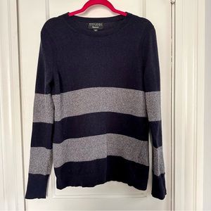 Blue and grey striped sweater